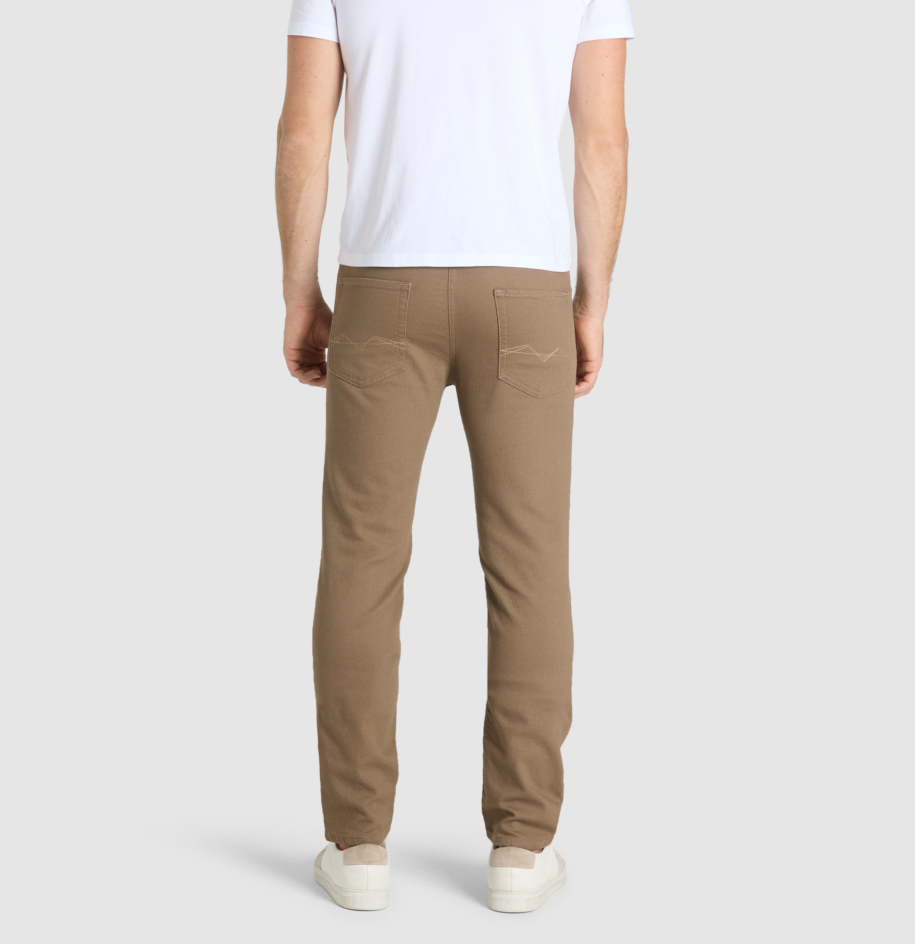 Slim trousers in a subtly patterned sweat material. | S-NAME | S-FBBZ | Back view of model