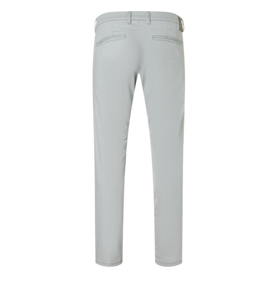 Regular trousers with discreet print. | Lennox | silver grey printed | Back view of bust