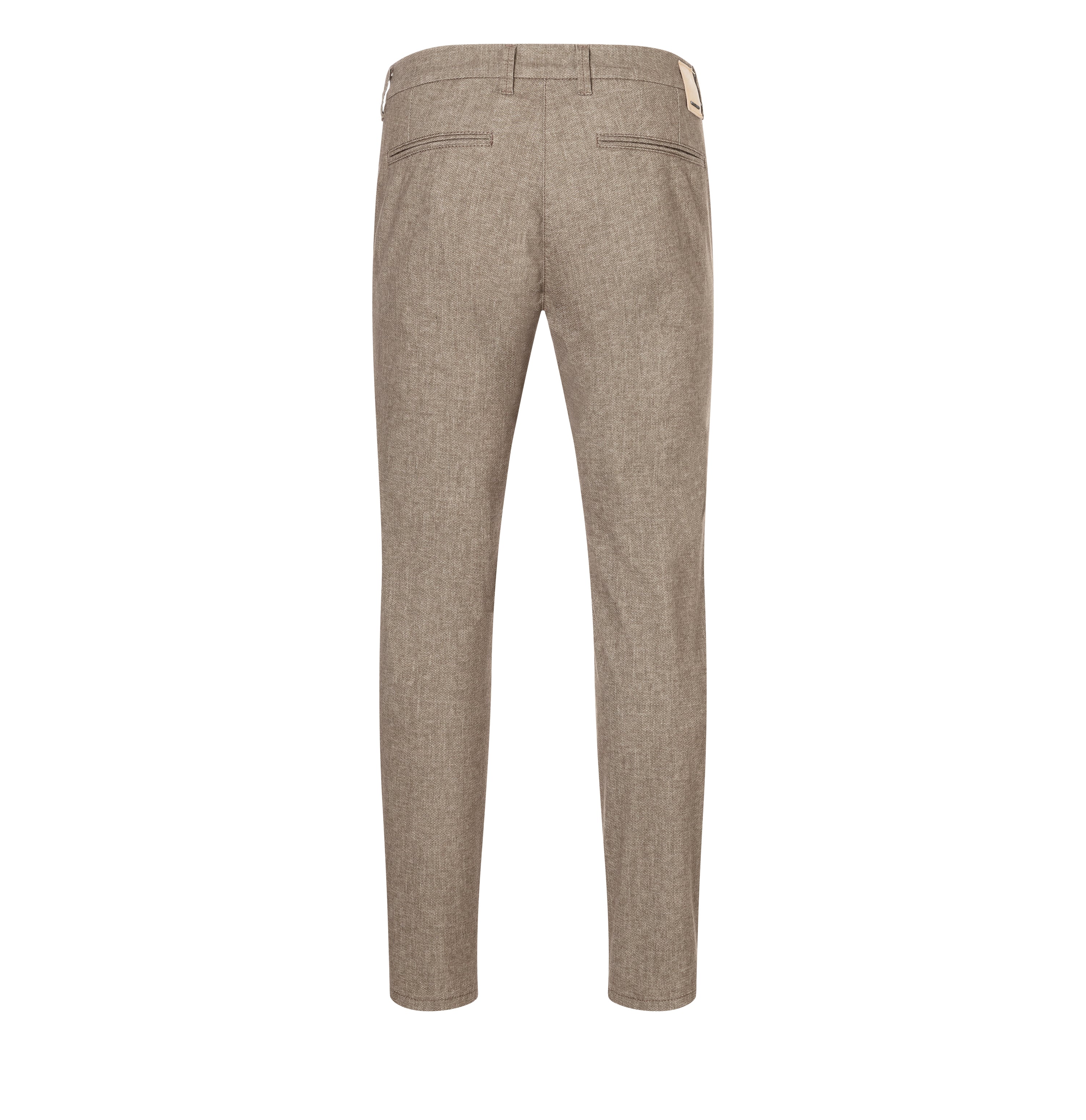 Chino in a finely patterned flannel material. | S-NAME | S-FBBZ | Back view of bust