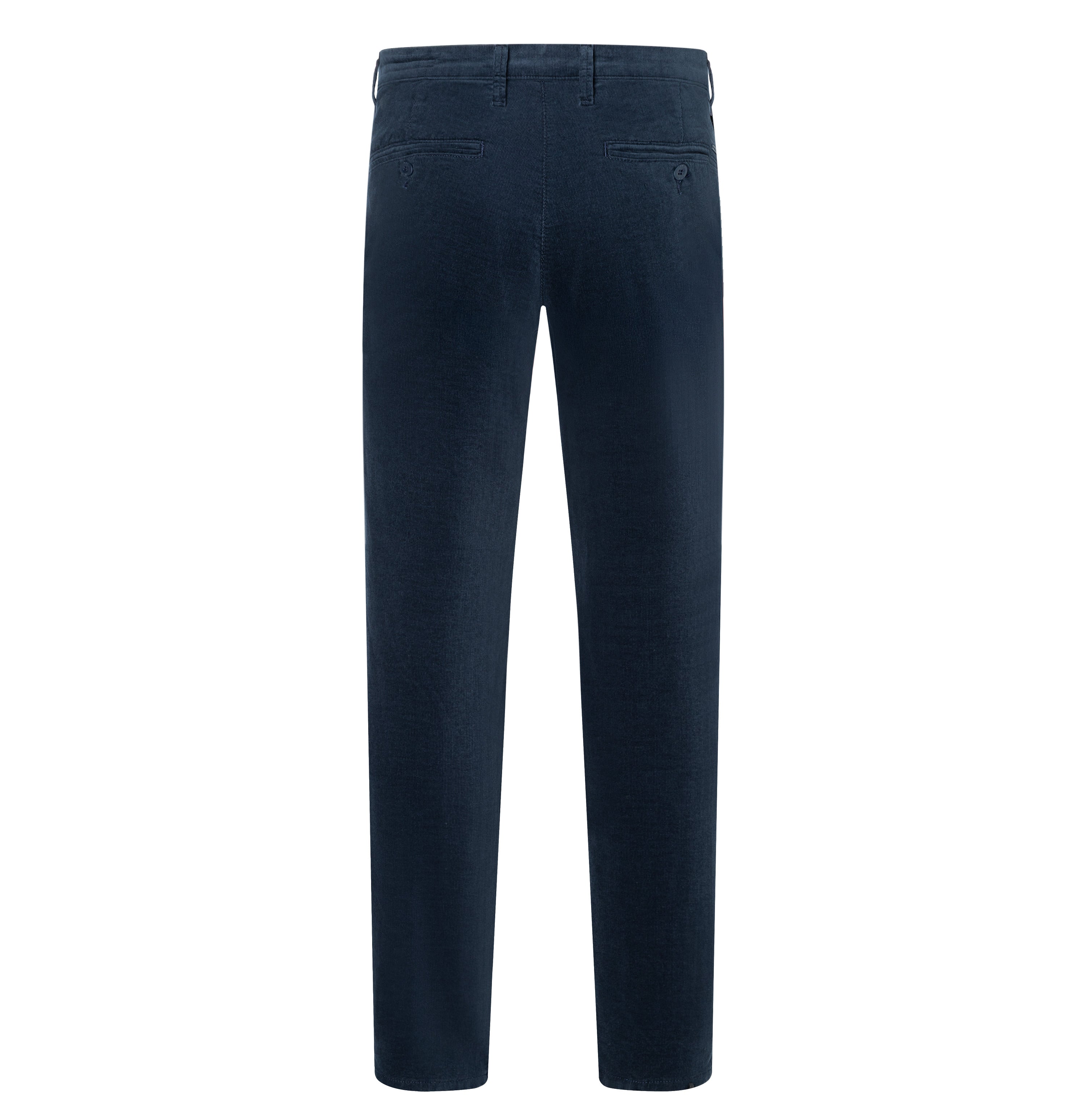 Driver chinos made of soft, fine corduroy. | Driver Pants | midnight blue | Back view of bust