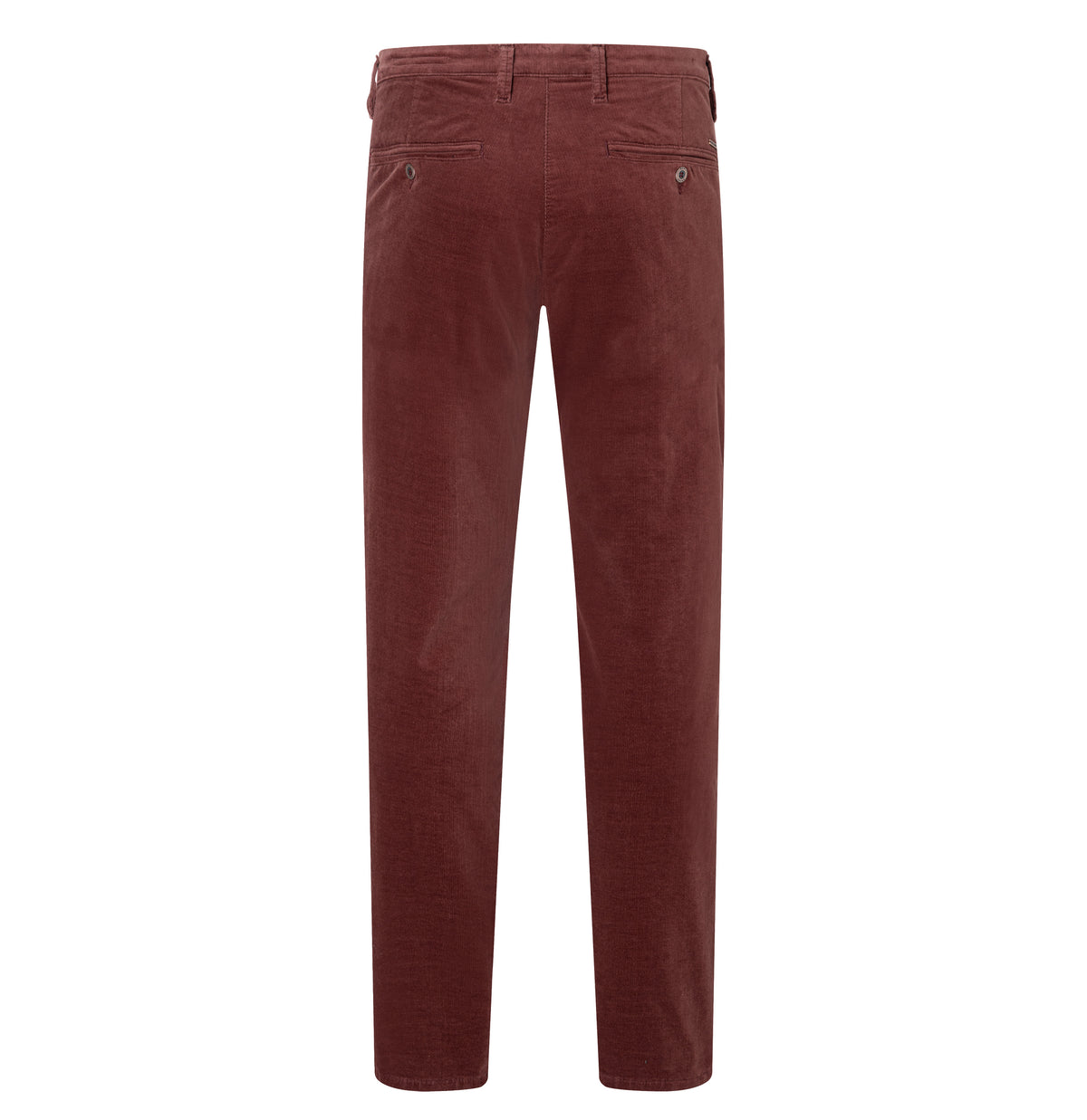 Driver chinos made of soft, fine corduroy. | Driver Pants | bordeaux | Back view of bust