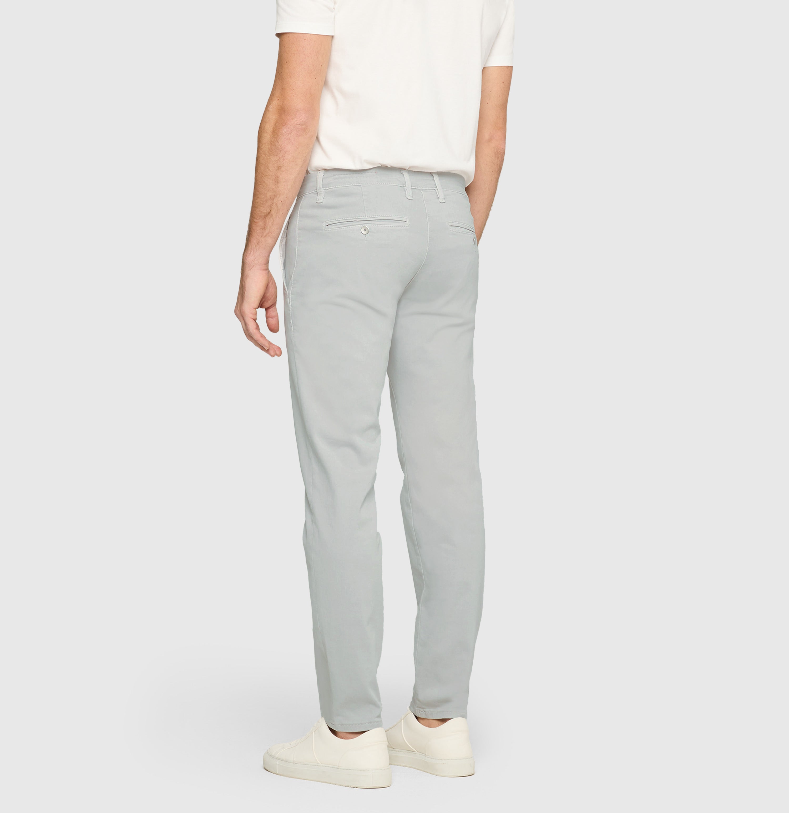 Ultimate driver pants in a chino design. | Driver Pants | silver grey | Back view of model