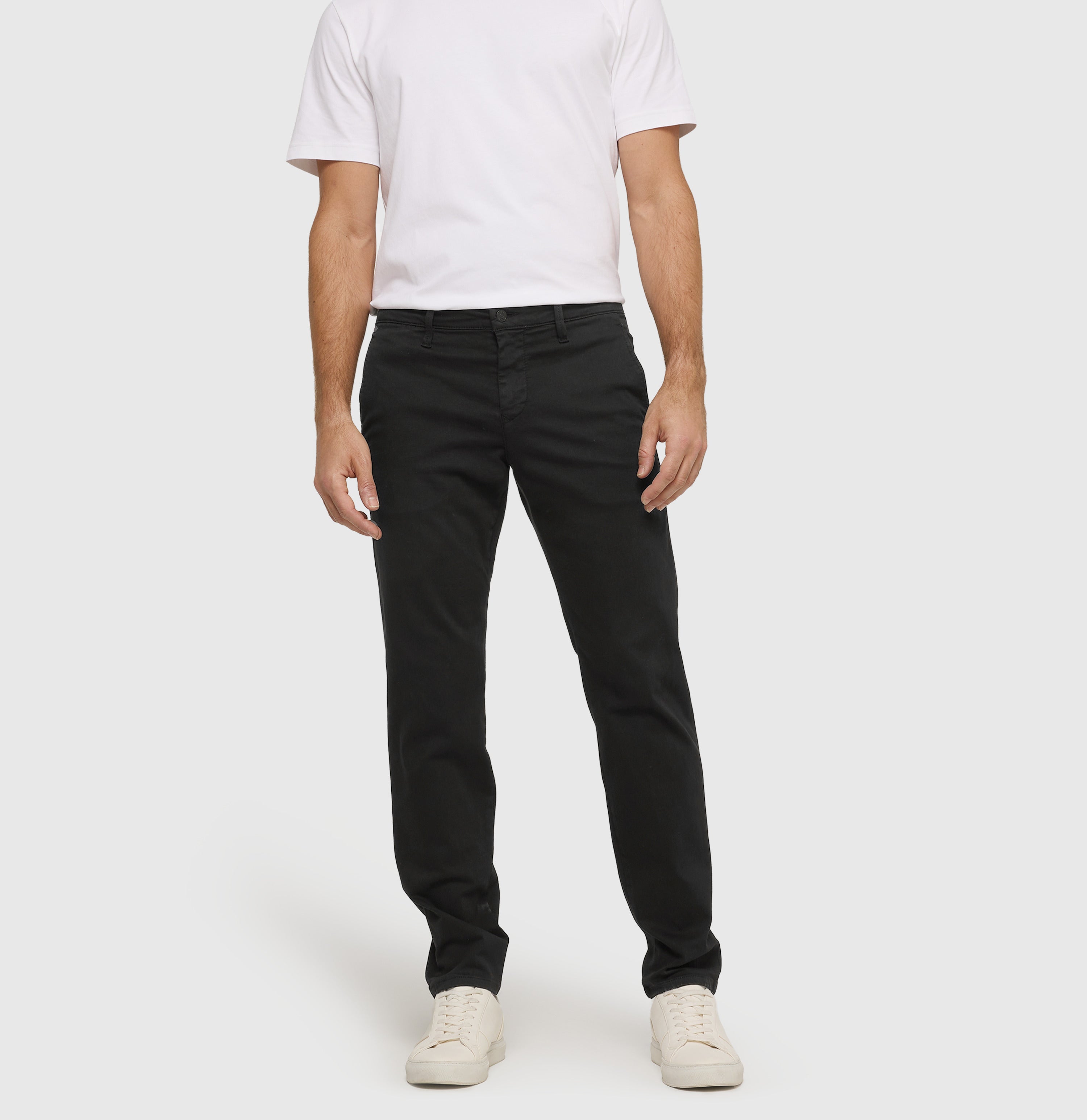 Ultimate driver pants in a chino design. | Driver Pants | black | Front view of model