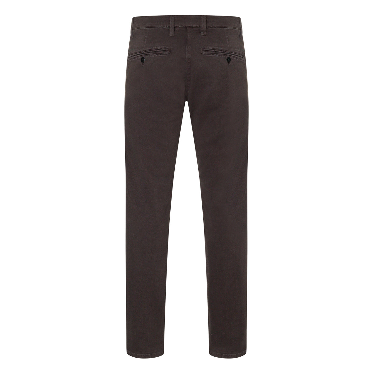 Ultimate driver pants in a chino design. | Driver Pants | deep brown | Back view of bust