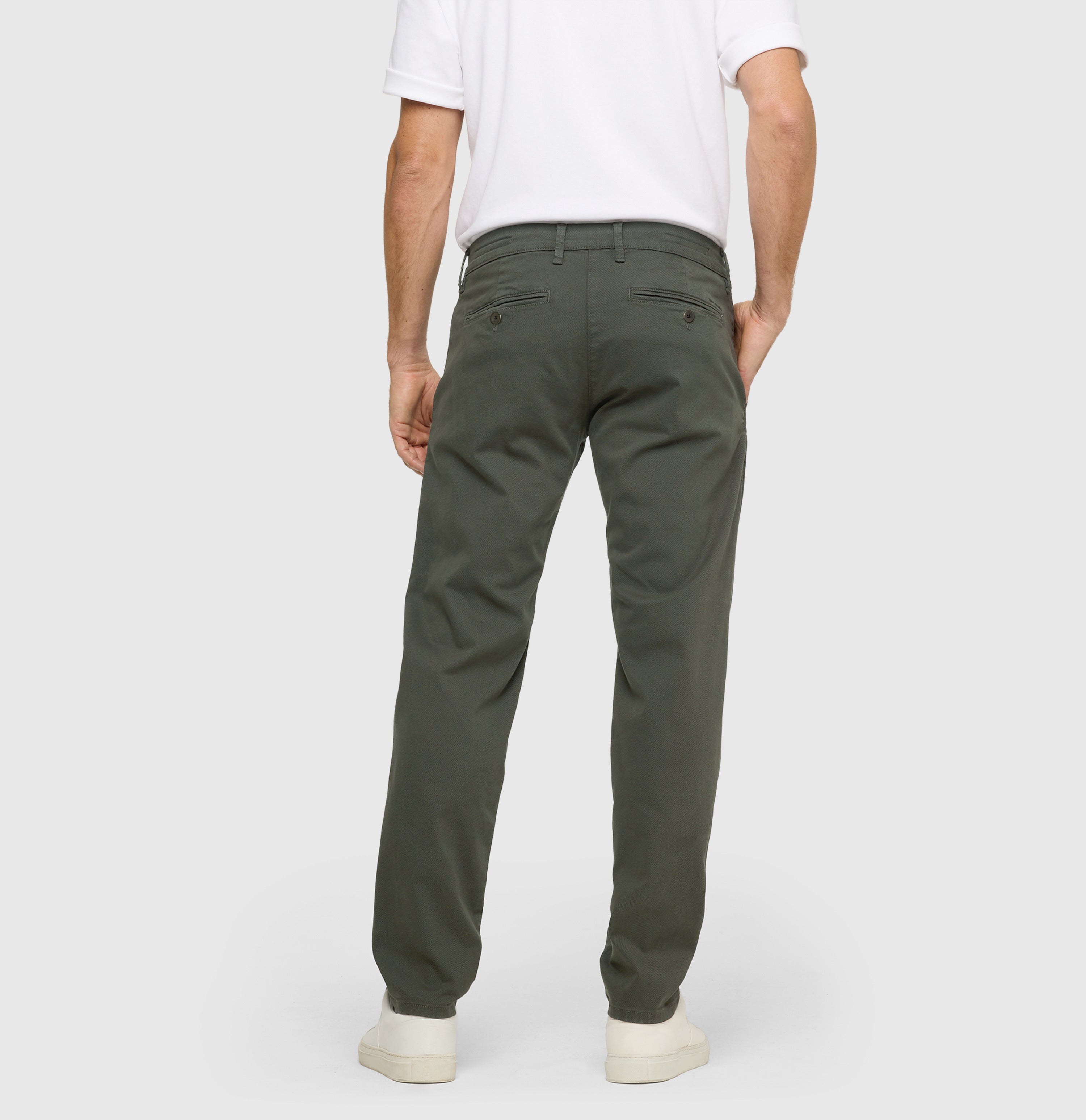 Ultimate driver pants in a chino design. | Driver Pants | fir printed | Back view of model