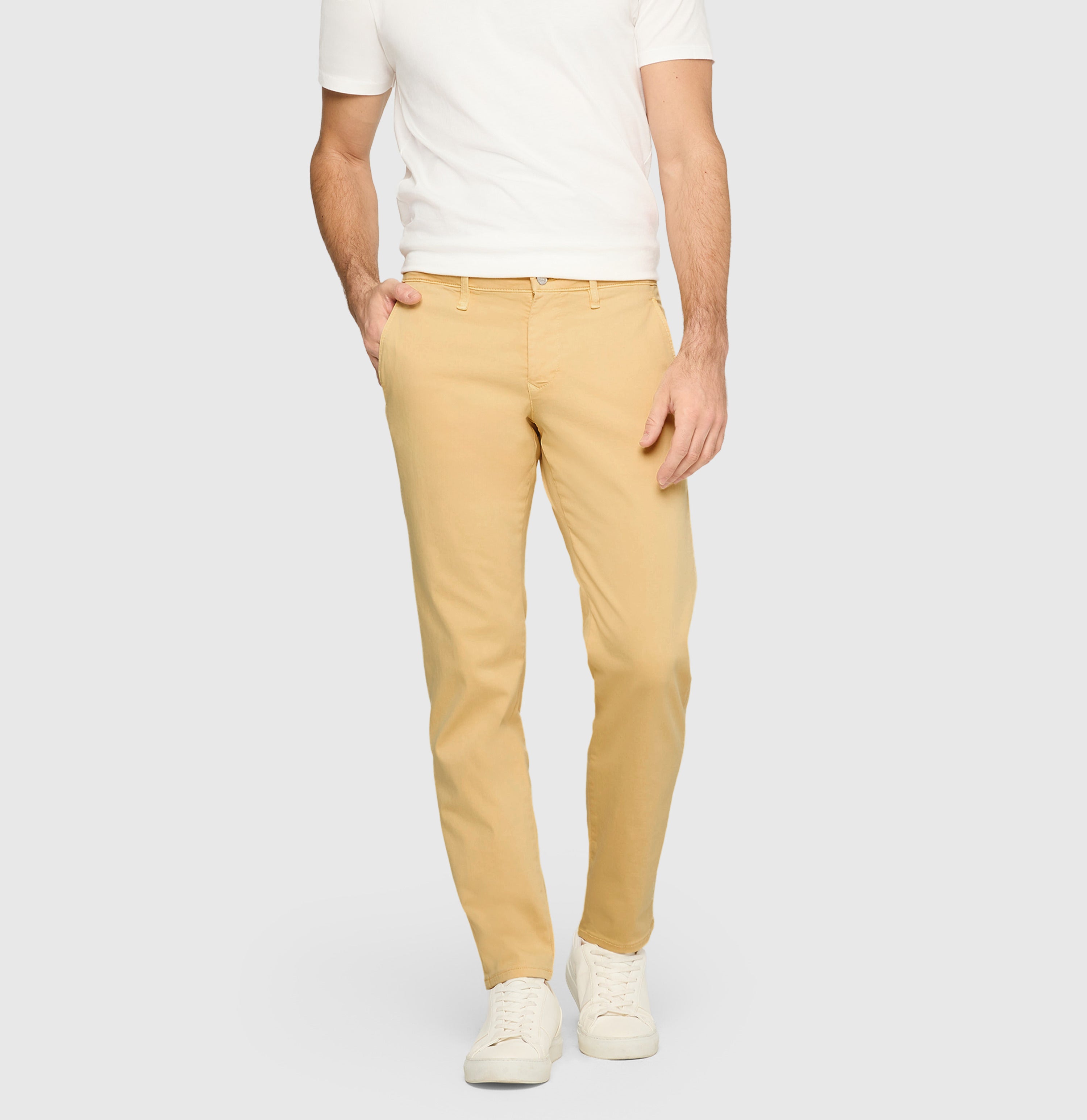 Ultimate driver pants in a chino design. | Driver Pants | pale orient | Front view of model