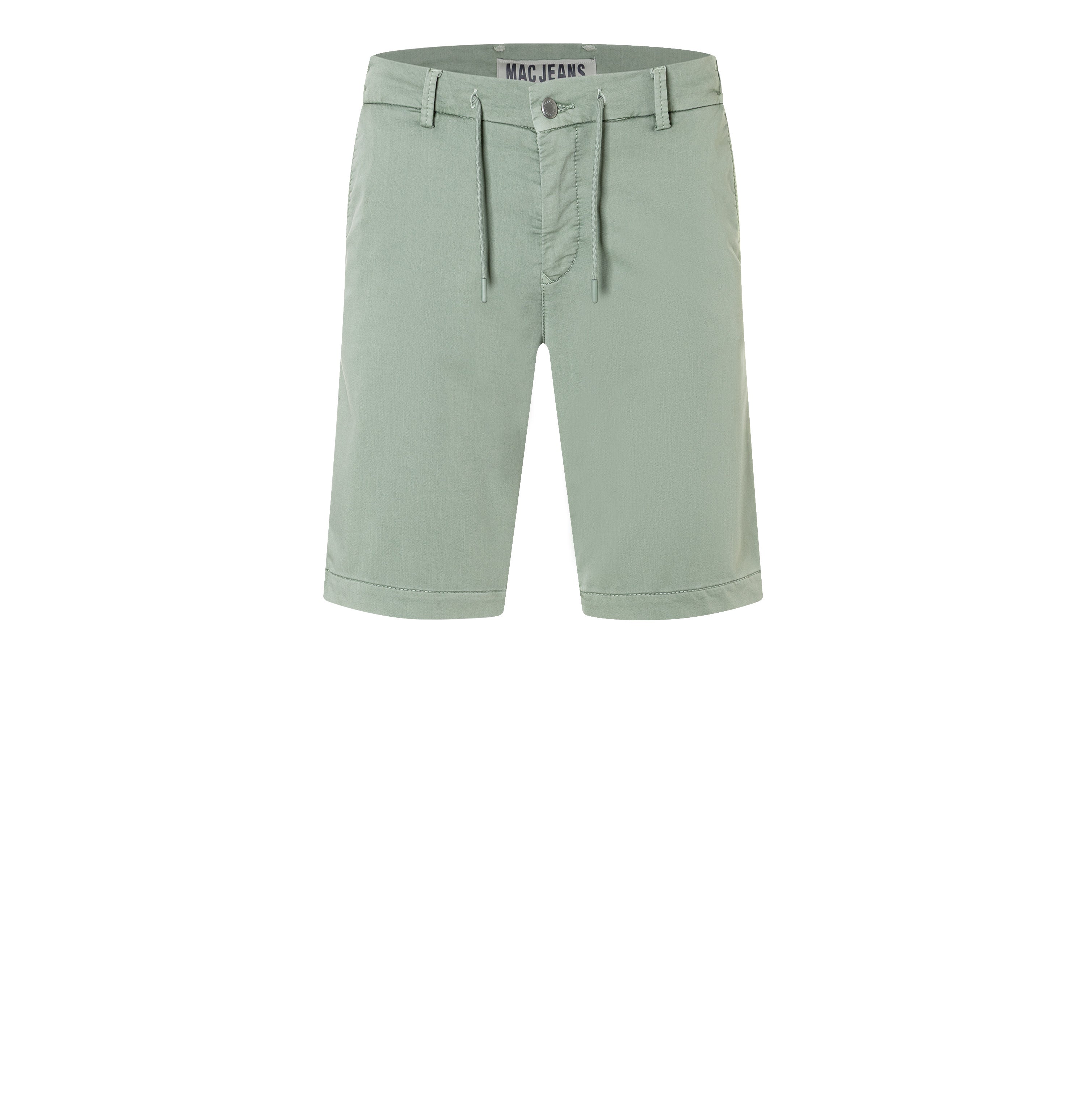 Chino Bermuda made of light sweat denim. | Jog´n Short | iceberg green | Front view of bust