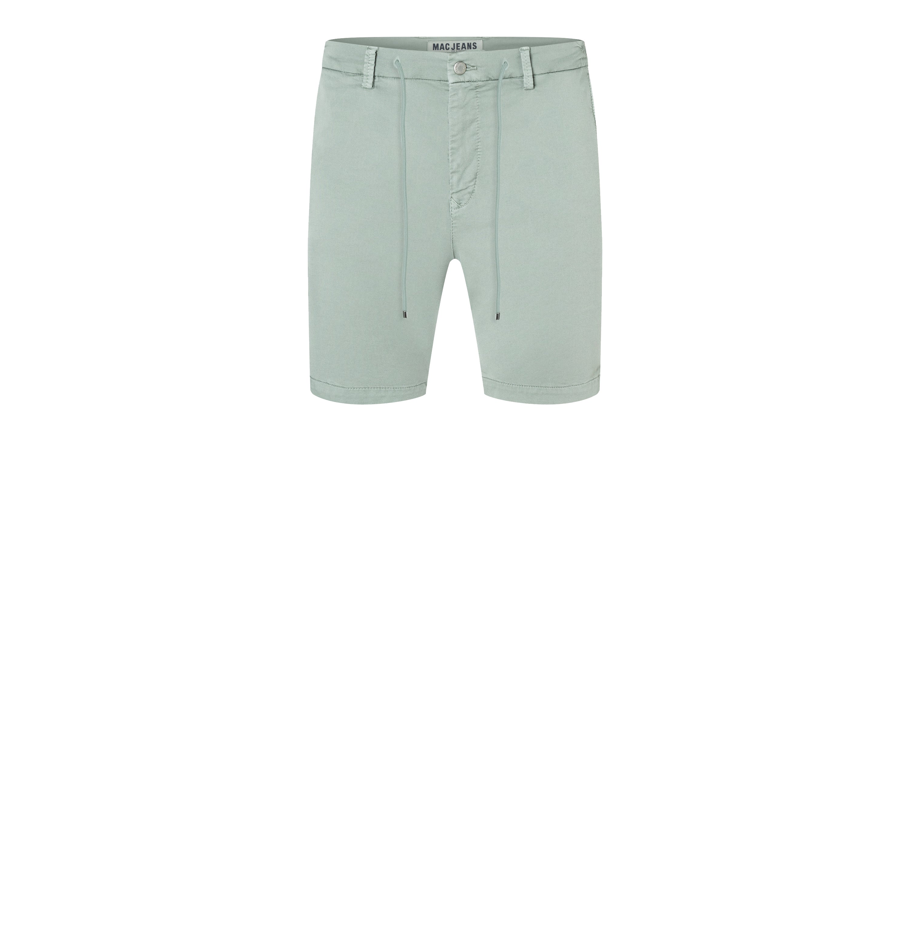Bermuda in a chino design. Made of light sweat denim. | Jog´n Short | wrought iron | Front view of bust