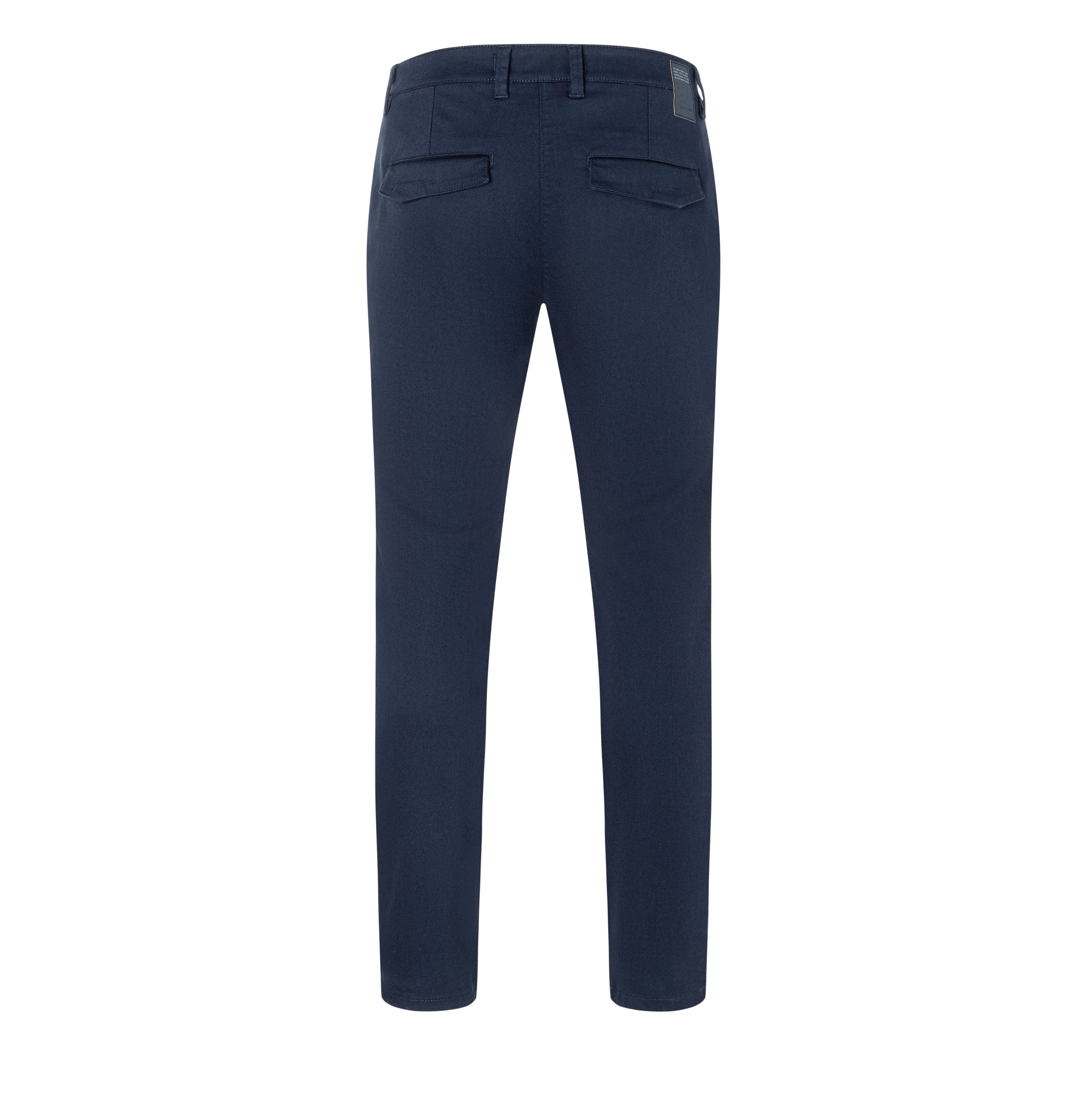 Chino with discreet vintage effects. | Lenny | midnight blue | Back view of bust