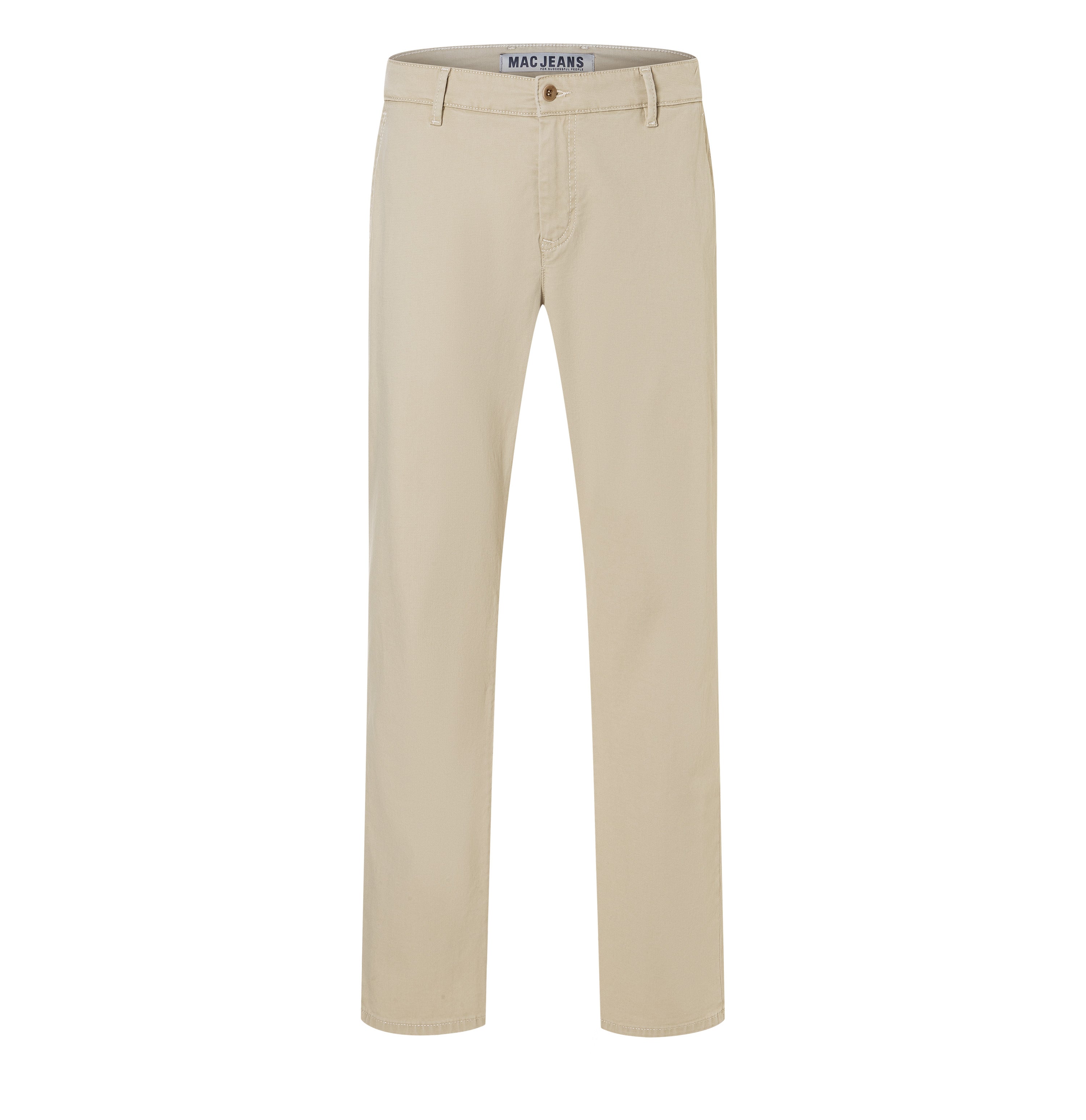 Chino with discreet vintage effects. | Lenny | smoothly beige | Front view of bust