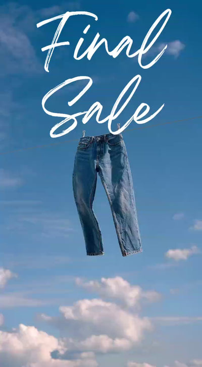 Animated ad showing jeans hanging from a clothesline against a blue sky, with white “Final Sale” text.
